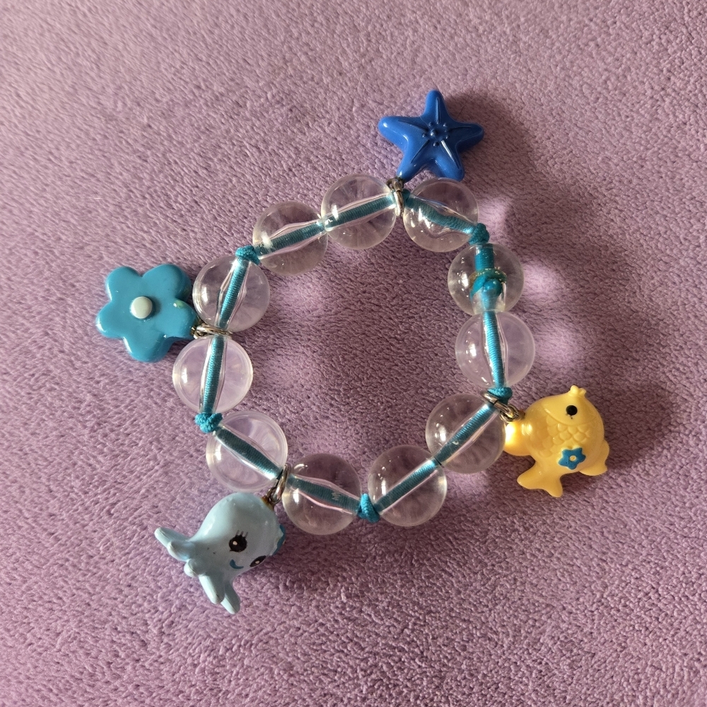 Girls Gymboree Blue and Yellow Sea Charms Bracelet